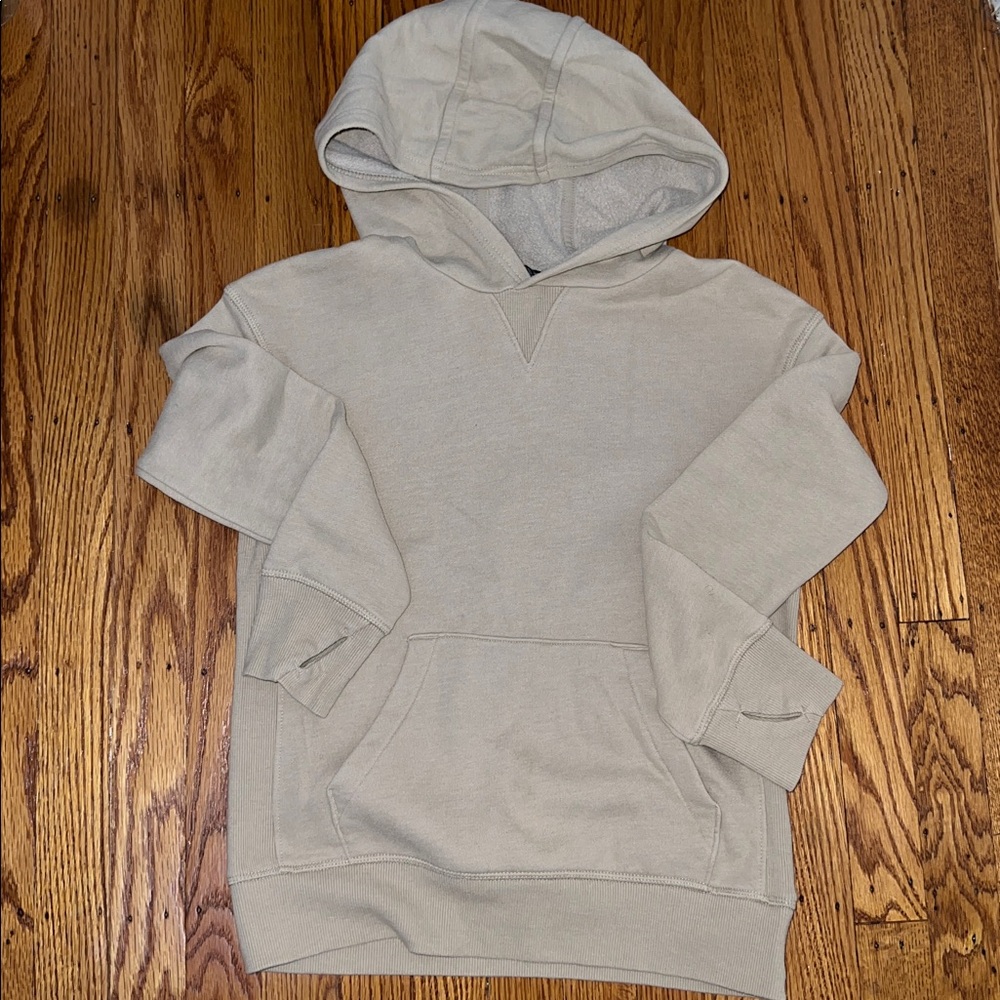 Size: 8 (Medium) // All in Motion Beige Hoodie with Front Pocket